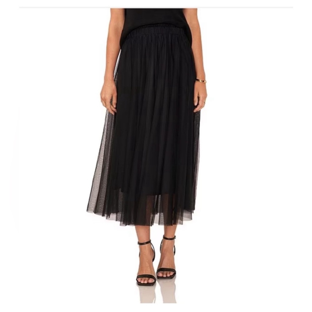 Vince Camuto A-Line Tulle Skirt | Black Skirt Size M